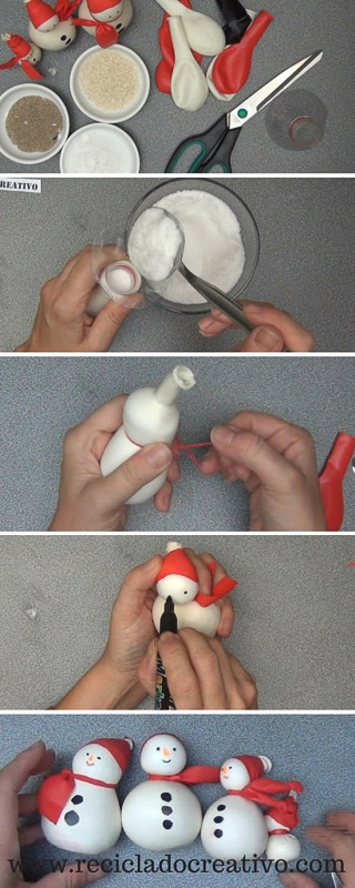 Cómo hacer un muñeco de nieve - snowman - con globos y sal