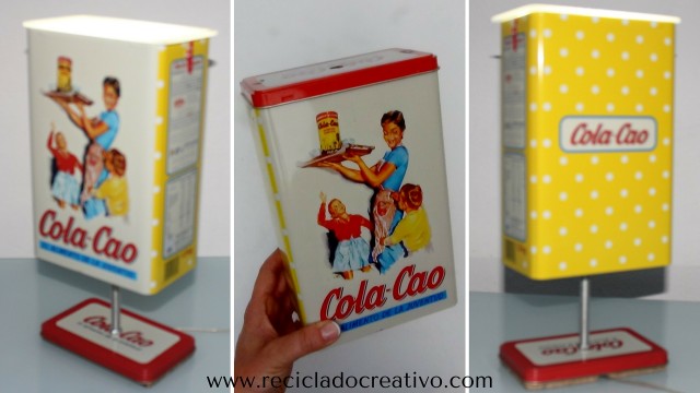 Lámpara DIY con una caja de hojalata de ColaCao