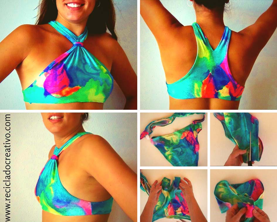 Top playero con unos calzones de bikini