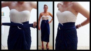 Cómo realizar una falda drapeada sin coser - How to make a skirt free sewing