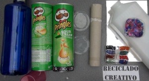 Caleidoscopio hecho reciclando botes de Pringles - Kaleidoscope made out of recycled tubes of Pringles