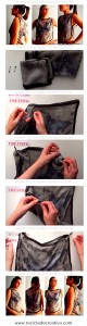Blusa sin coser, con un pañuelo. DIY