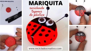 Manualidades para niños - Mariquita con tapones DIY