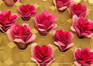 DIY Flores con hueveras de cartón