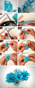Infographic cómo hacer flores dalias con cartulina o papel reciclado