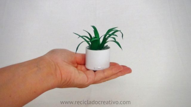 DIY Miniatura de planta de hojas cintas con botellas de plástico