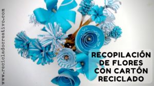 Ramo de flores con cartón - papel reciclado