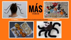 Manualidades con niños para Halloween con tapones de botellas de plástico reciclados