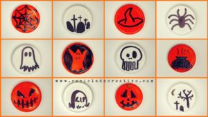 Manualidades con niños para Halloween con tapones de botellas de plástico reciclados