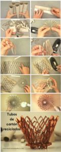Tubos de cartón de rollos de papel de cocina reciclados