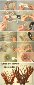 Tubos de cartón de rollos de papel de cocina reciclados