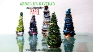 Árbol de Navidad con papel reciclado