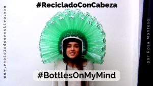 Casco con 140 botellas de plástico #RecicladoConCabeza #BottlesOnMyMind #CONAMA2016