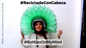 Casco con 140 botellas de plástico #RecicladoConCabeza #BottlesOnMyMind #CONAMA2016