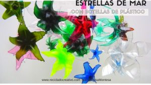 Estrellas de mar con botellas de plastico