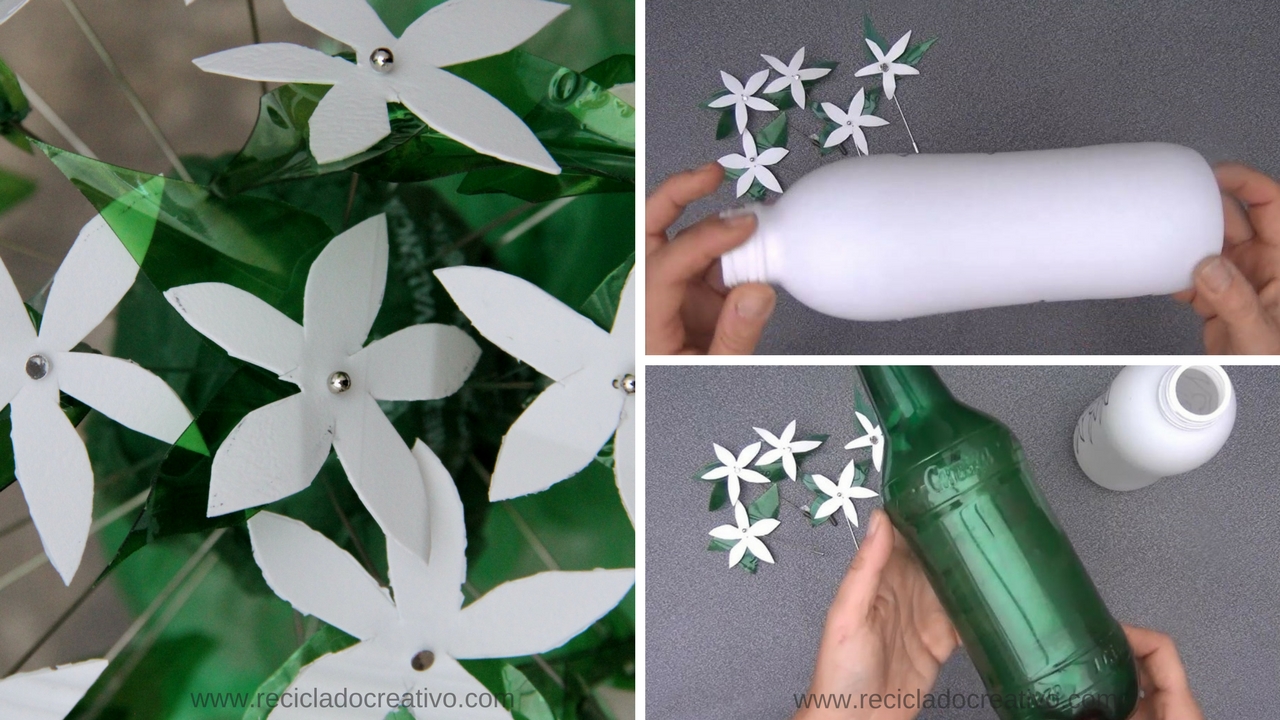 Ideas para hacer jazmines con botellas de plástico