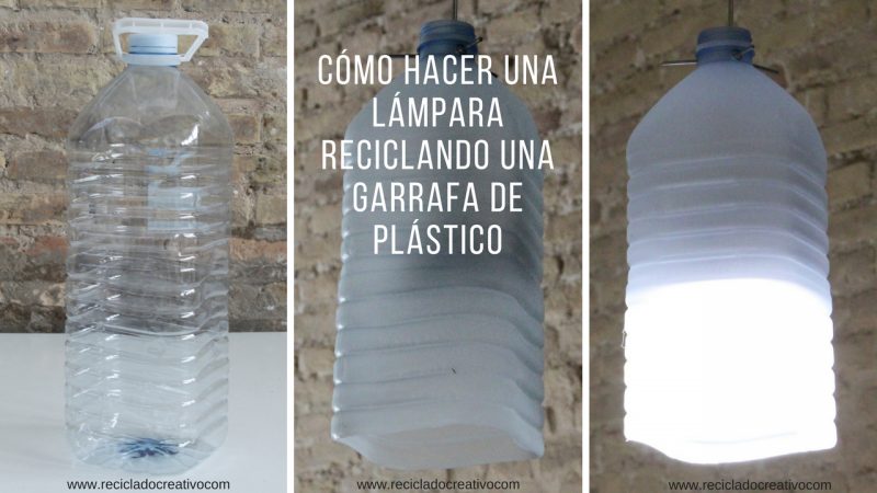 Lámpara reciclando envases de plástico