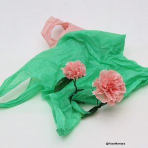 Flores - bolsas plásticas recicladas