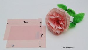 Flores rosas peonías- bolsas plásticas recicladas