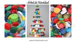 Árbol con tapitas de botellas de plástico #recicladocreativo