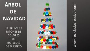 Árbol con tapitas de botellas de plástico #recicladocreativo