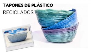 Cestas reciclando tapones de plástico
