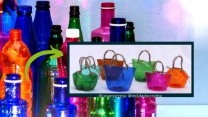 Mini capazos reciclando botellas de plástico