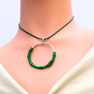 Colgante redondo super-reciclado rodeado pet verde