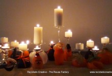 Copas de cristal convertidas en decoración para la mesa en Halloween