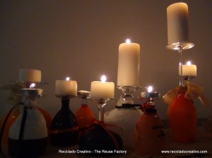 Copas de cristal convertidas en decoración para la mesa en Halloween