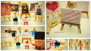 DIY Mini Caballete con pinzas de madera de la ropa