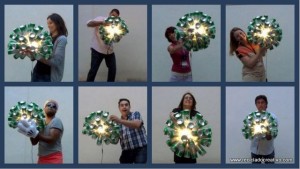 Lámpara realizada con 50 botellas de cerveza recicladas. #yotambienquierouna Reciclado Creativo. Rosa Montesa