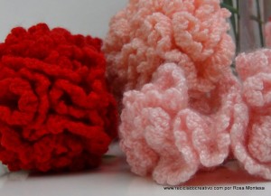 Claveles de ganchillo - Flores de crochet