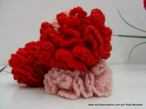 Claveles de ganchillo - Flores de crochet