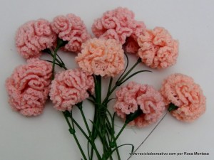 Claveles de ganchillo - Flores de crochet