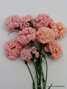 Claveles de ganchillo - Flores de crochet