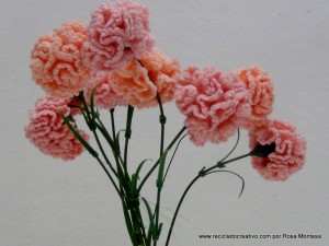 Claveles de ganchillo - Flores de crochet