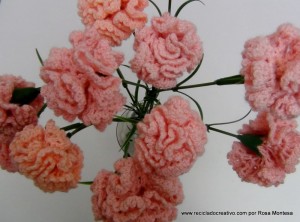 Claveles de ganchillo - Flores de crochet
