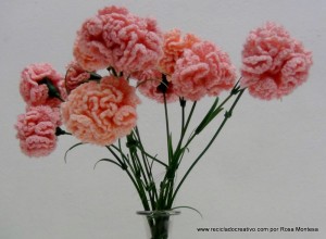 Claveles de ganchillo - Flores de crochet