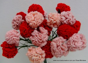 Claveles de ganchillo - Flores de crochet