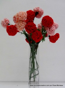 Claveles de ganchillo - Flores de crochet
