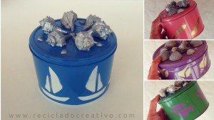 DIY cajas de galletas recicladas con estilo marinero