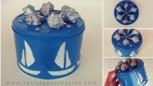 DIY cajas de galletas recicladas con estilo marinero