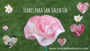 Flores rosas de fieltro realizadas con retales