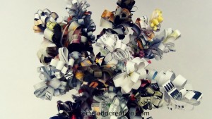 Flores (jacintos) con papel de revistas reciclado RETO CREATIVO