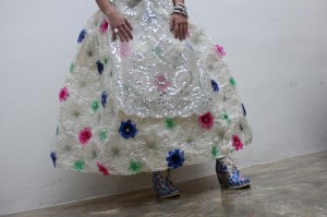 Falda Traje de Valenciana #ecofallera con botellas de plástico