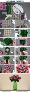 Infographic Cómo hacer un ramo de flores con hueveras de cartón