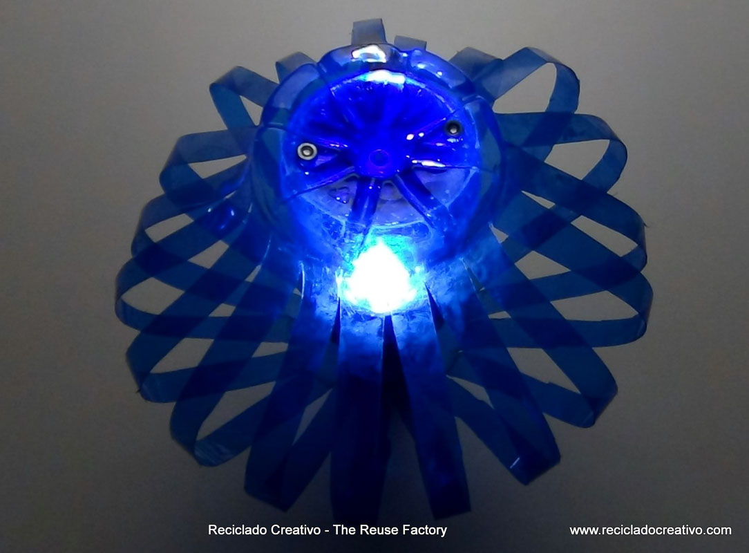 Lamp made with two plastic bottles