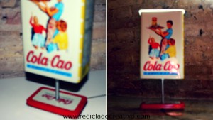 Lámpara DIY con una caja de hojalata de ColaCao