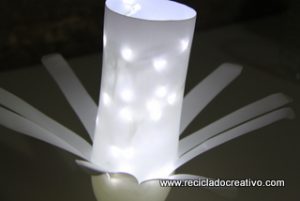 Cómo hacer una lámpara con botellas de yogourt - Reciclado Creativo. Rosa Montesa